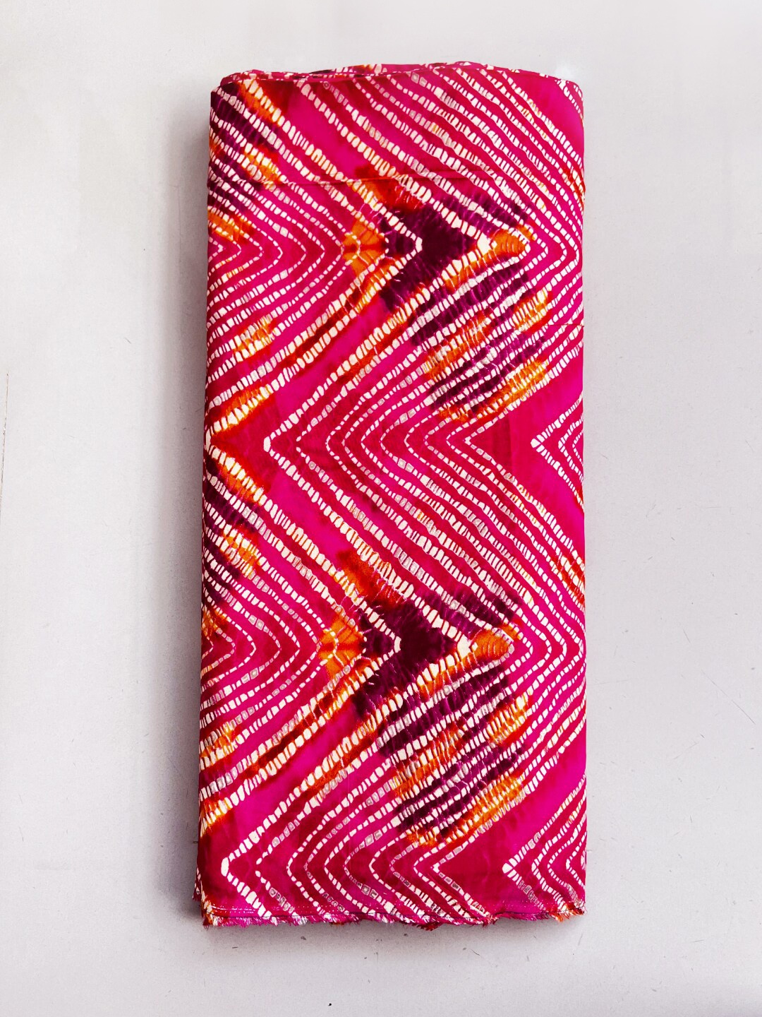 

NK Textiles Chevron Printed Unstitched Kurta Material, Pink