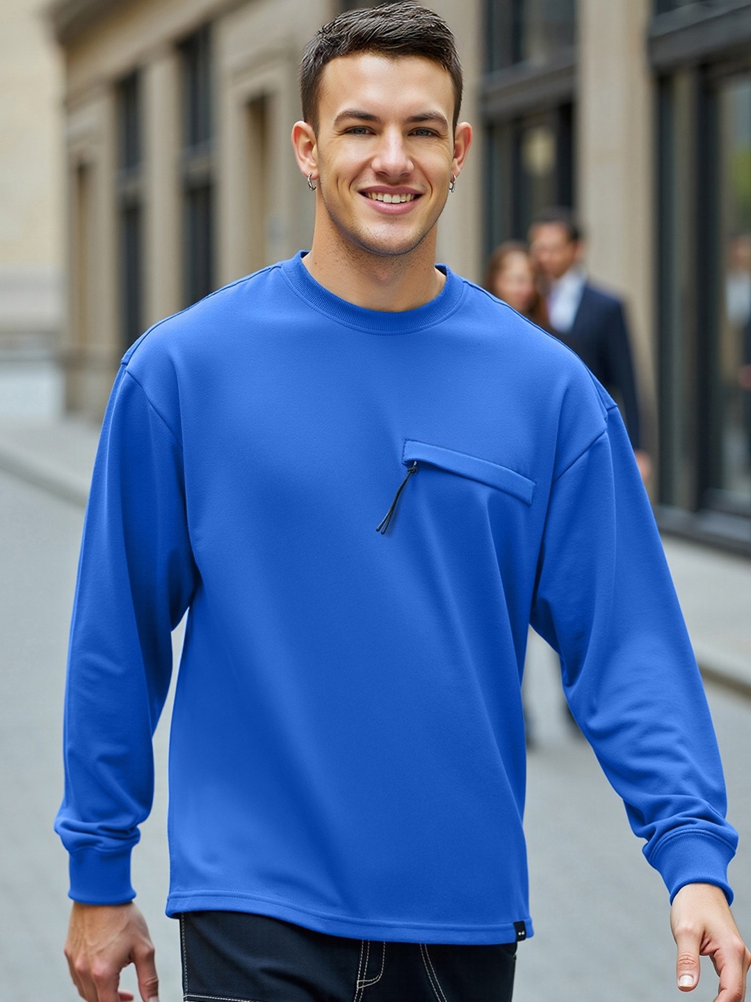 

Bewakoof Heavy Duty 1.0 Men Blue Super Loose Fit T-shirt