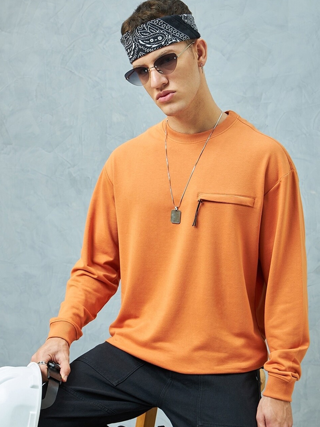 

Bewakoof Heavy Duty 1.0 Men Orange Super Loose Fit T-shirt