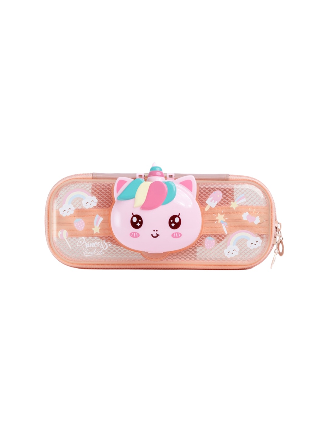 

QIPS Girls Printed High Quality Durable Pencil Case, Orange