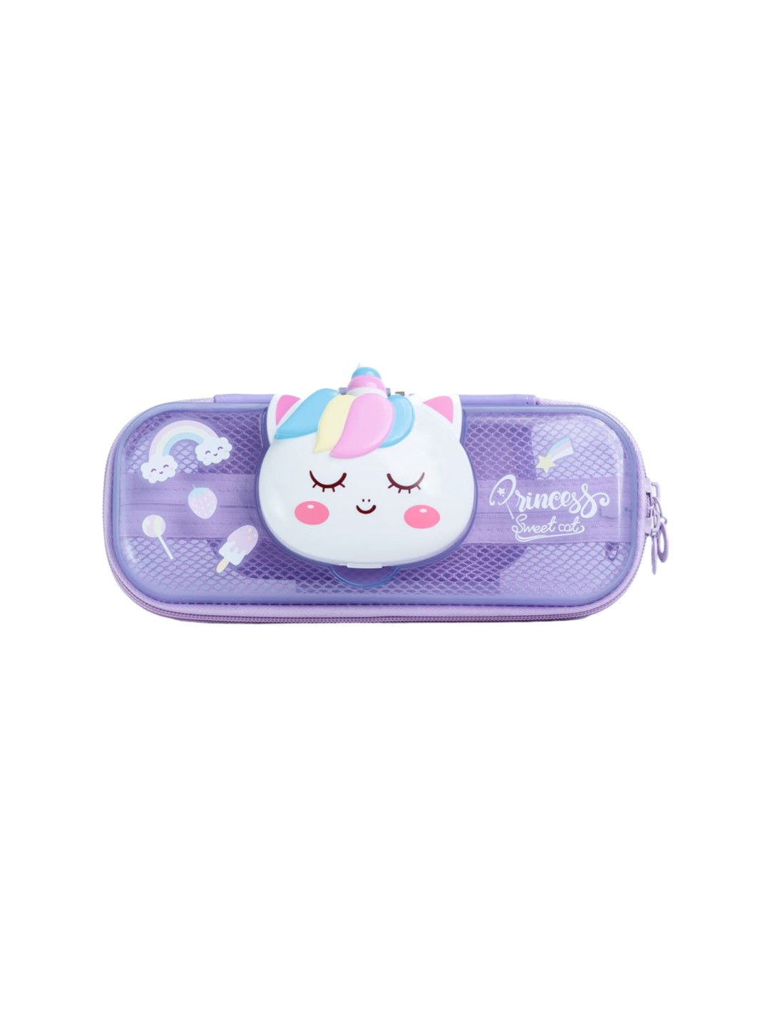 

QIPS Girls Printed High Quality Durable Pencil Case, Lavender
