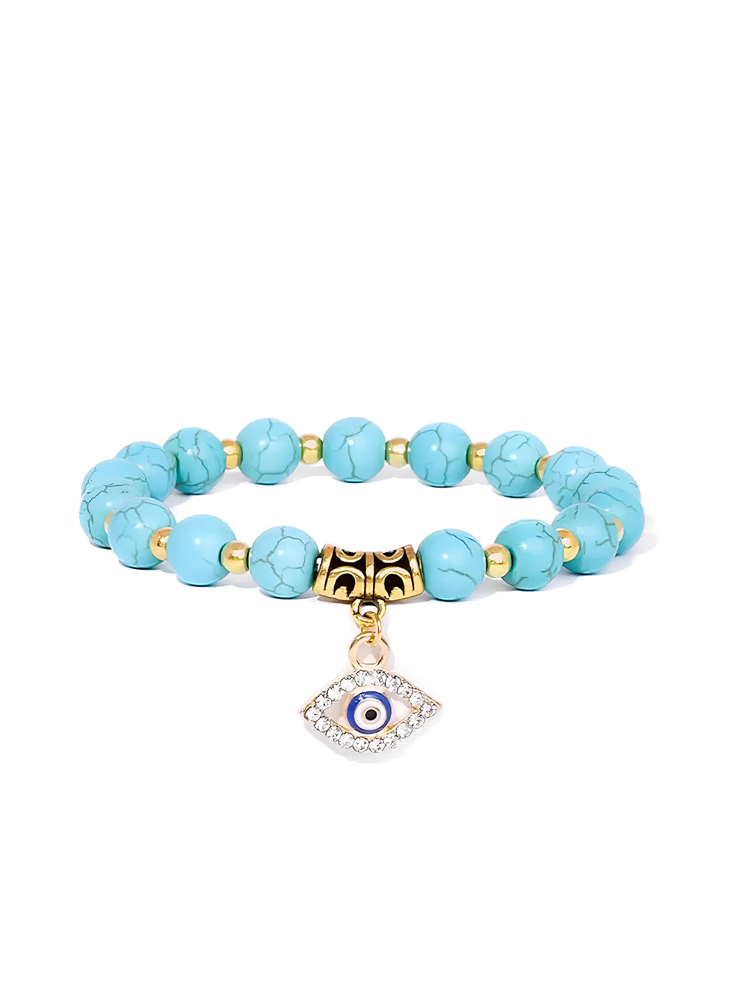 

KARISHMA KREATIONS Unisex Beaded Elasticated Bracelet, Blue