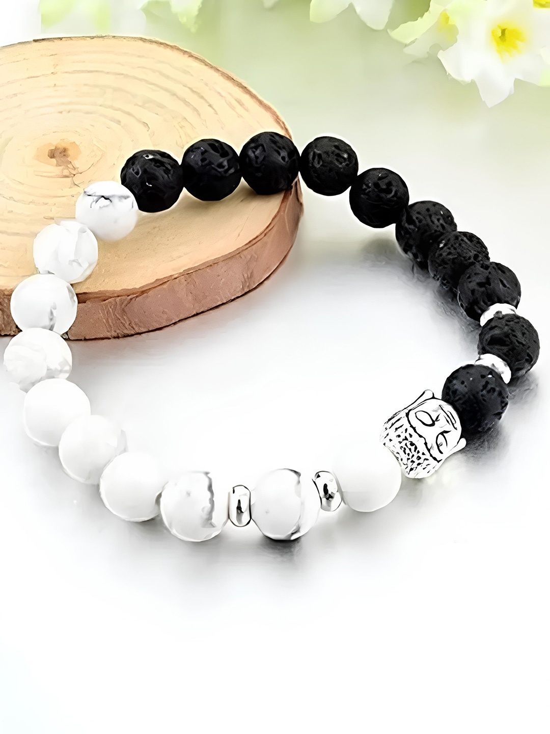 

KARISHMA KREATIONS Unisex Beaded Elasticated Bracelet, Black
