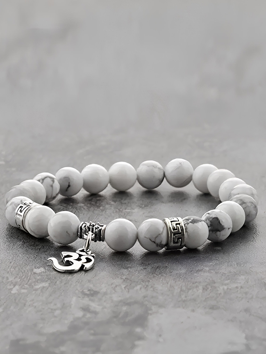 

KARISHMA KREATIONS Unisex Beaded Elasticated Bracelet, White