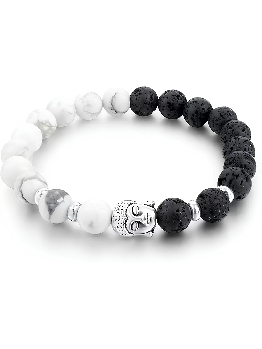 

KARISHMA KREATIONS Unisex Beaded Elasticated Bracelet, Black