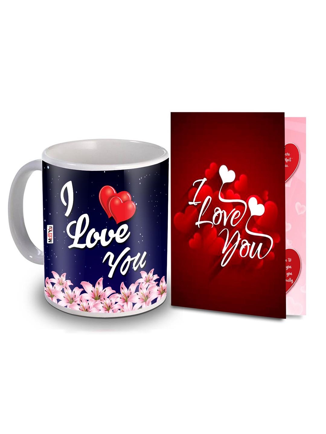 

ME & YOU Red & White 2 Pieces Printed Home Gift Set