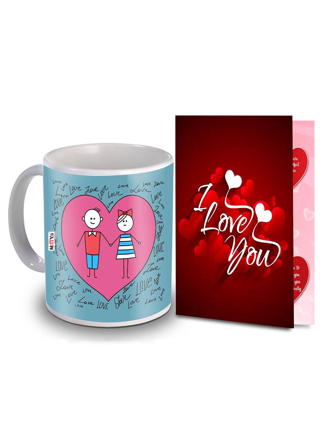 

ME & YOU Red & White 2-Pieces Printed Home Gift Set