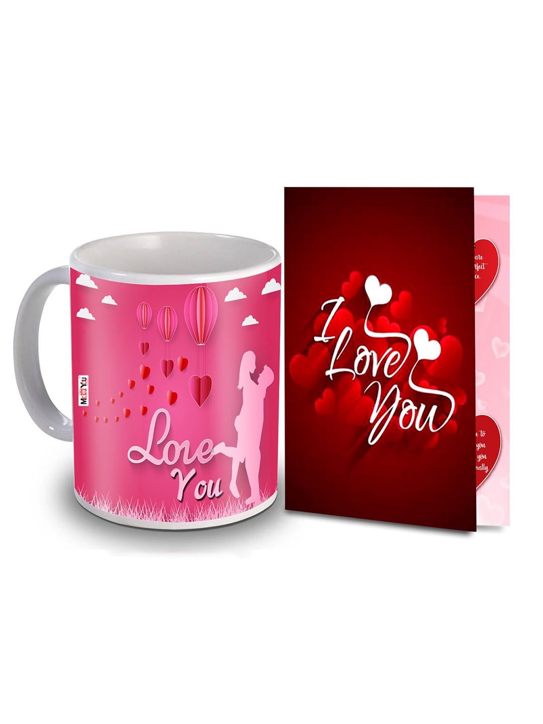 

ME & YOU Red & White 2 Pcs Printed Home Gift Set
