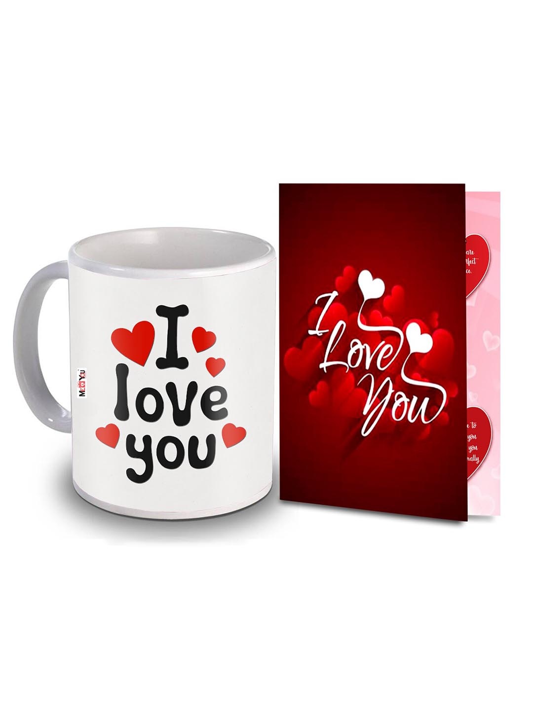 

ME & YOU Red & White 2-Pieces Printed Home Gift Set