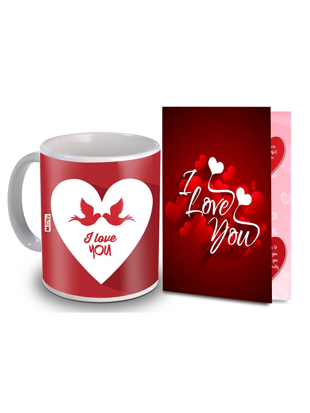 

ME & YOU Red & White 2 Pieces Printed Home Gift Set