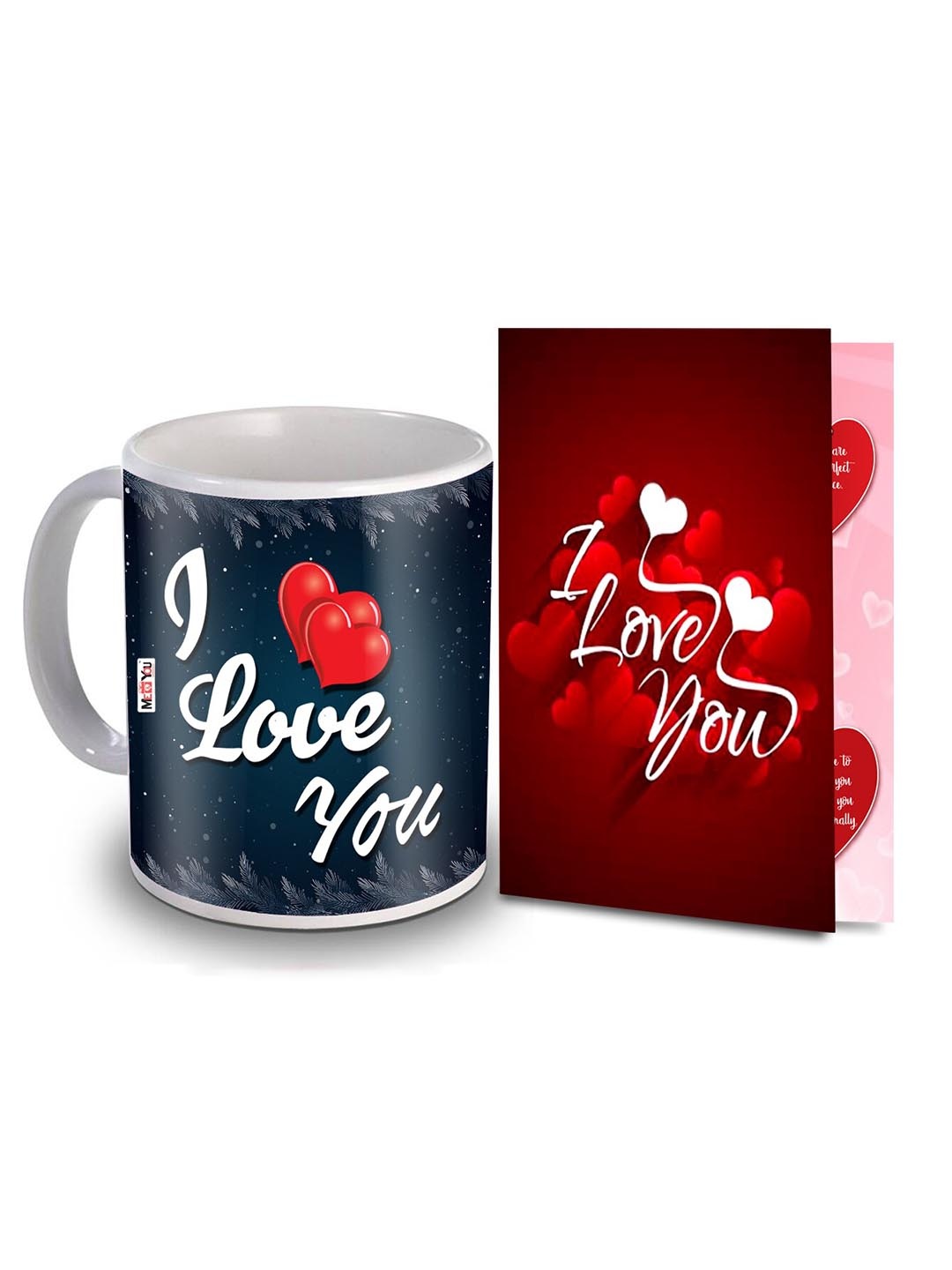 

ME & YOU Red & Blue 2 Pieces Printed Home Gift Set