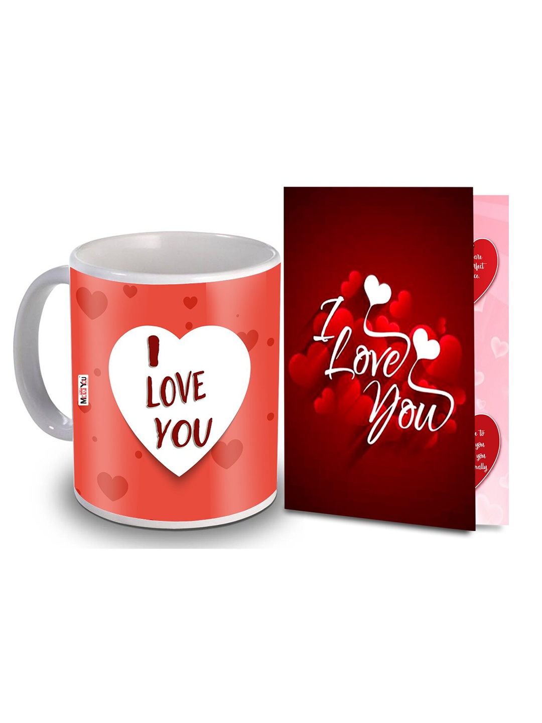 

ME & YOU Red & White 2 Pieces Printed Home Gift Set