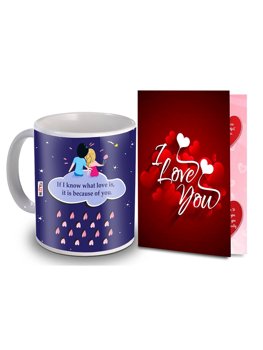 

ME & YOU Blue & Red 2 Pieces Printed Home Gift Set