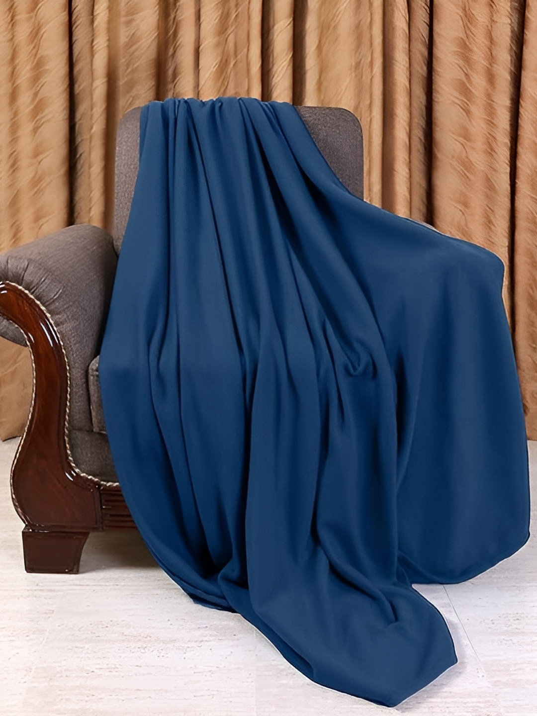 

Supreme Home Collective Navy Blue Solid Fleece Mild Winter 200 GSM Single Blanket
