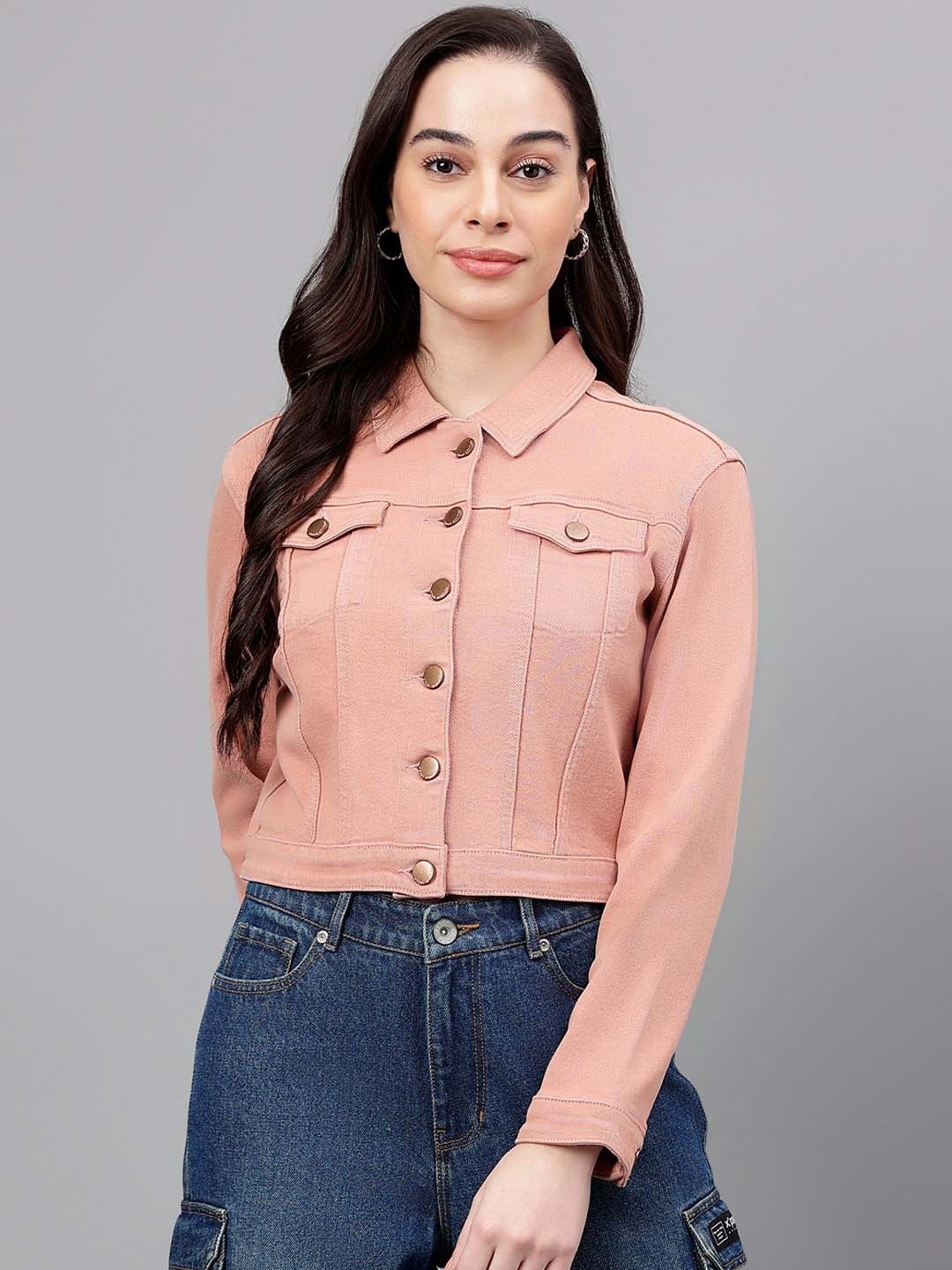 

Xpose Lightweight Crop Denim Jacket, Mauve