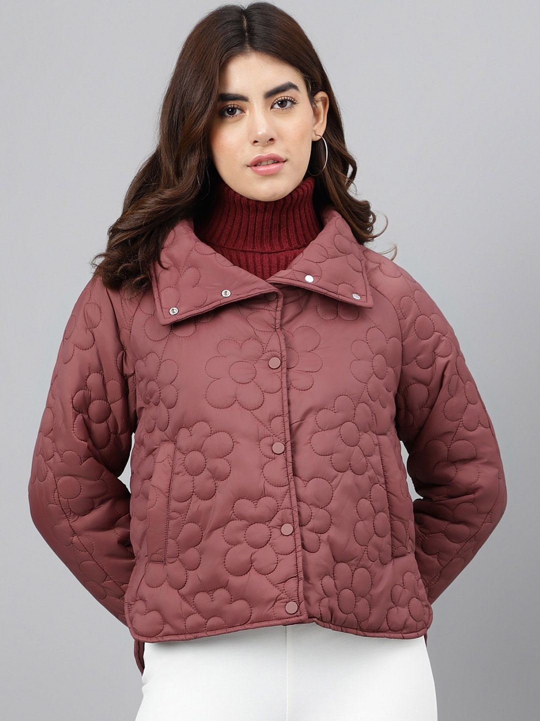 

Xpose Lightweight Lapel Collar Quilted Jacket, Pink
