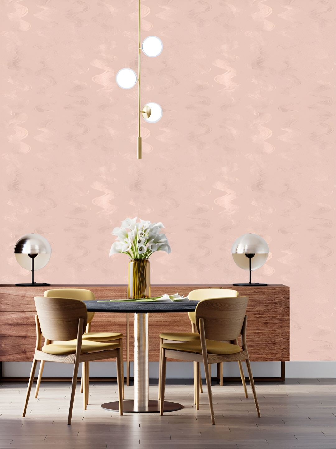 

DWELLSINDIA Pink Shiny Brush Printed Self Adhesive Waterproof Laminated Wallpaper