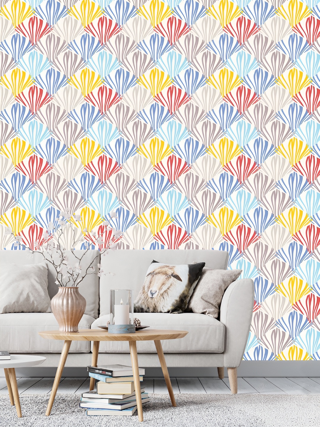 

DWELLSINDIA White & Yellow Strips Printed Self Adhesive Waterproof Laminated Wallpaper