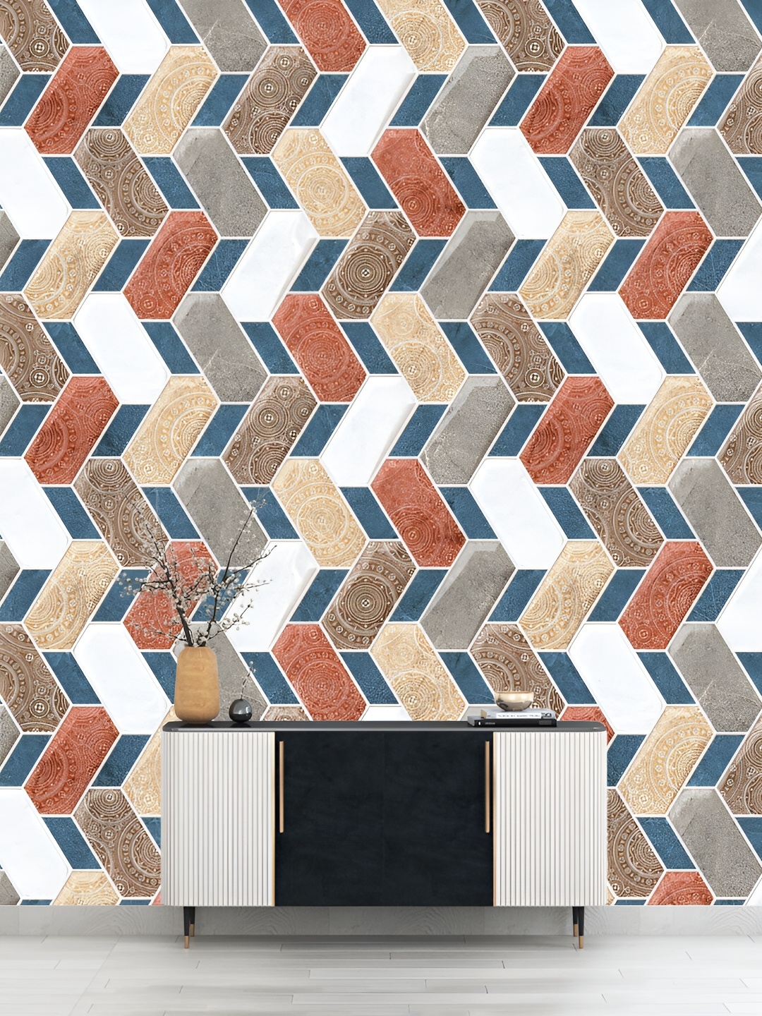 

DWELLSINDIA White & Brown Bricks Printed Self Adhesive Waterproof Laminated Wallpaper