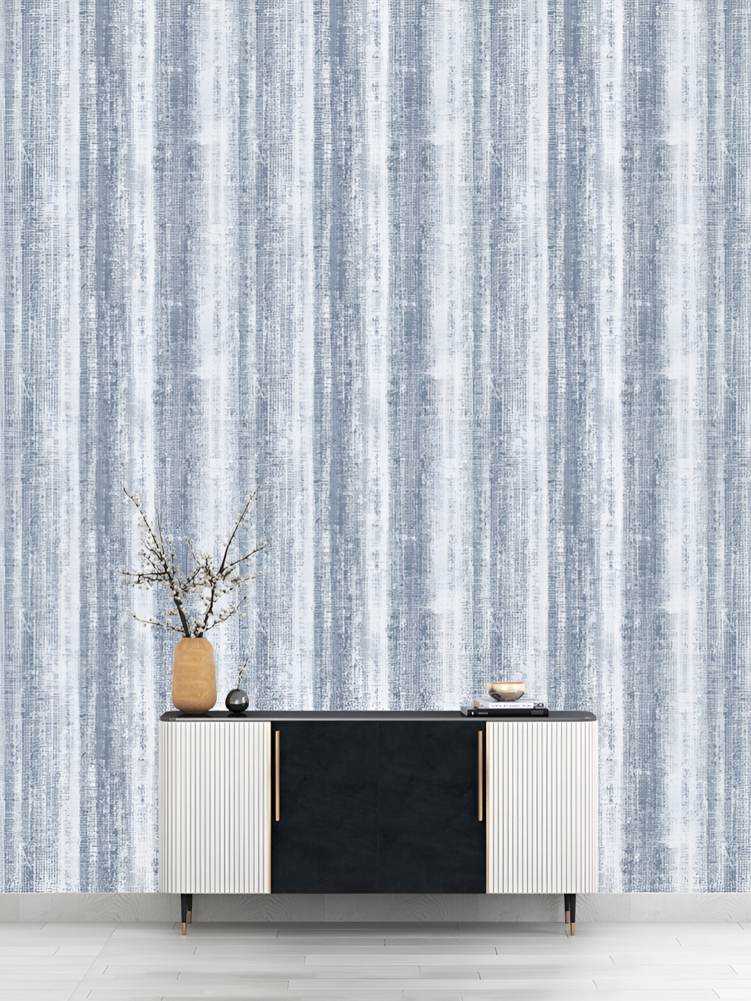 

DWELLSINDIA Blue Striped Self Adhesive Wall Sticker