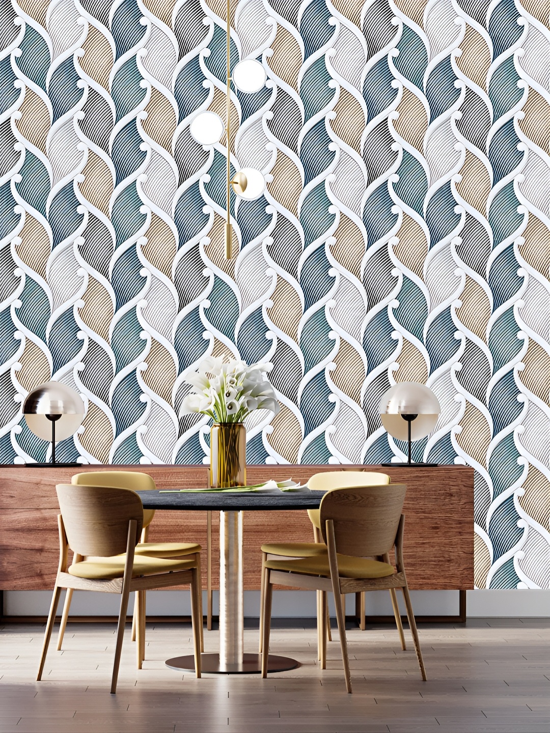 

DWELLSINDIA Blue & Beige Threade Printed Self Adhesive Wallpaper