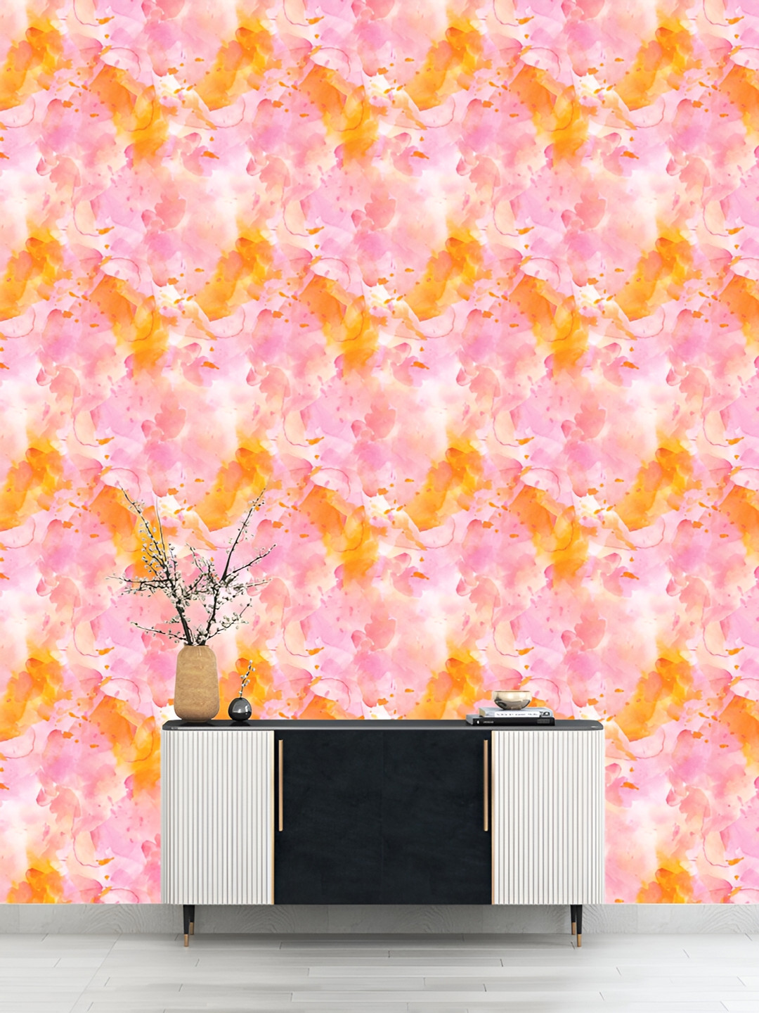 

DWELLSINDIA Yellow & Pink Printed Self Adhesive Wallpaper