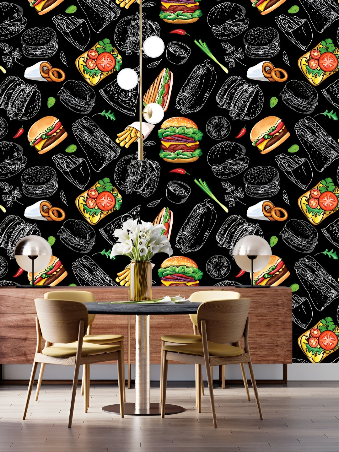 

DWELLSINDIA Black Printed Self Adhesive Wall Sticker