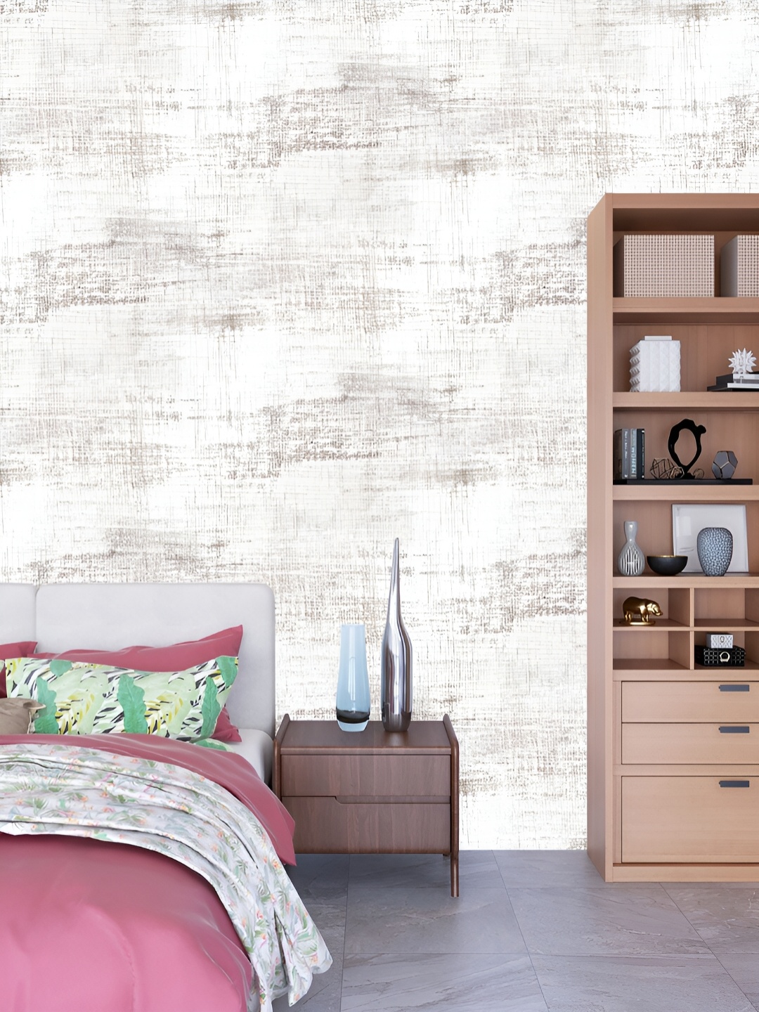 

DWELLSINDIA Beige Textured Self-Adhesive & Waterproof Wallpaper