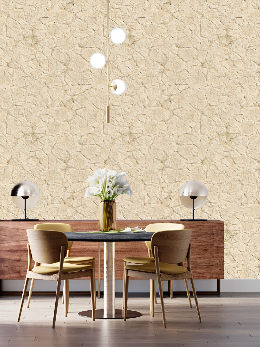 

DWELLSINDIA Beige Printed Self Adhesive Wall Sticker