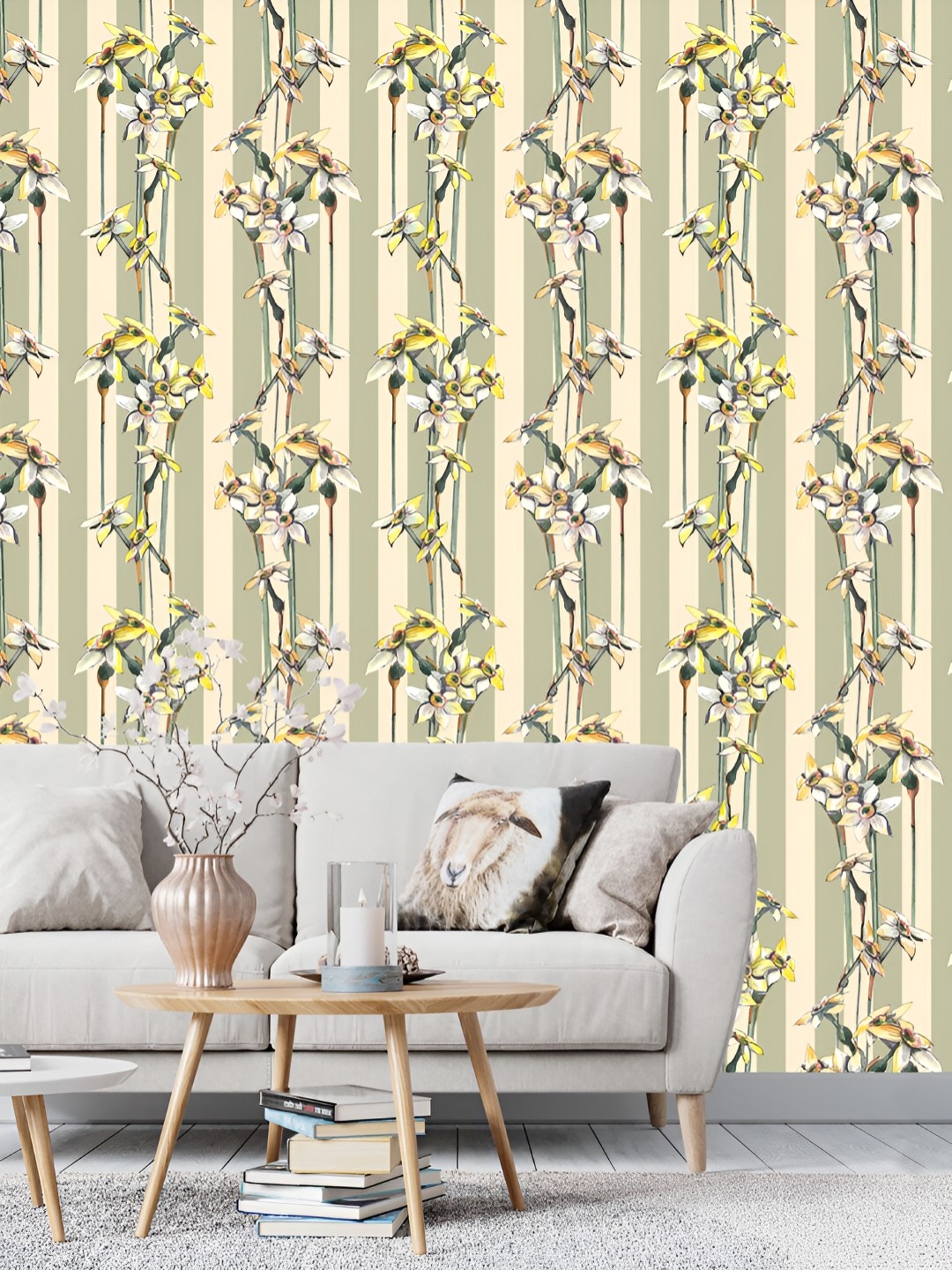 

DWELLSINDIA Beige Printed Self Adhesive Wall Sticker