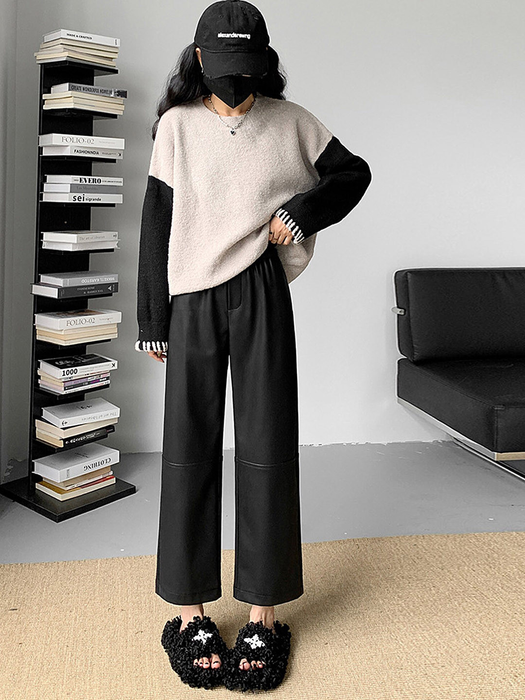 

LULU & SKY Women Straight Fit High-Rise Trousers, Black