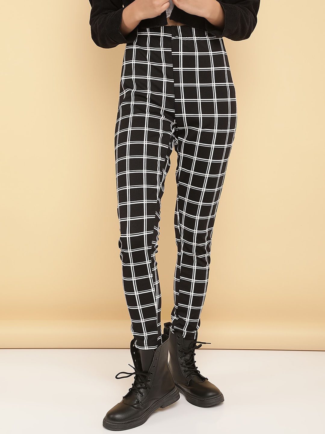 

LULU & SKY Women Slim Fit High Rise Treggings, Black