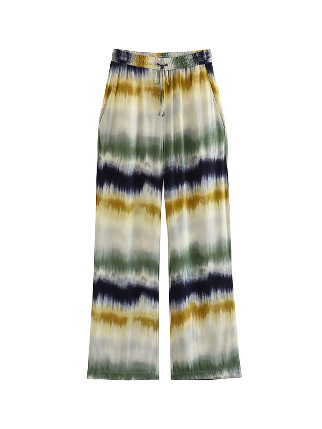

LULU & SKY Women Dyed Loose Fit Parallel Trousers, White