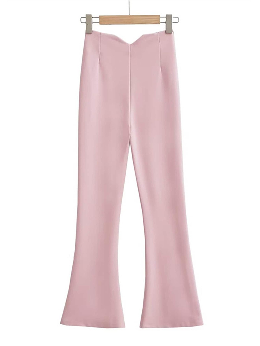 

LULU & SKY Women Flared Bootcut Trousers, Pink