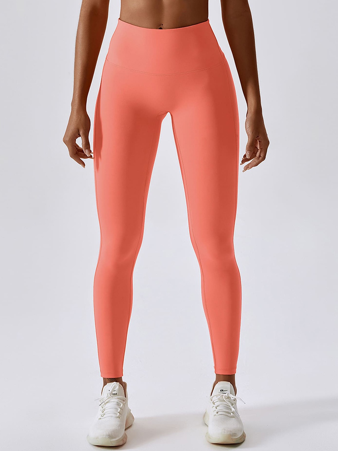 

LULU & SKY Women Orange Slim Fit High-Rise Trousers