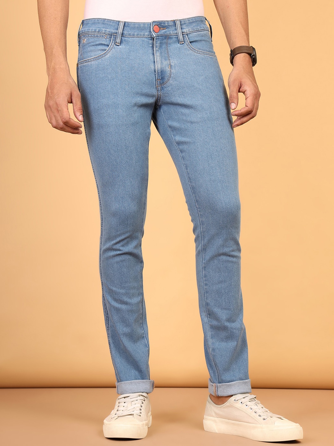 

Wrangler Men Skanders Slim Fit Low-Rise Stretchable Jeans, Blue