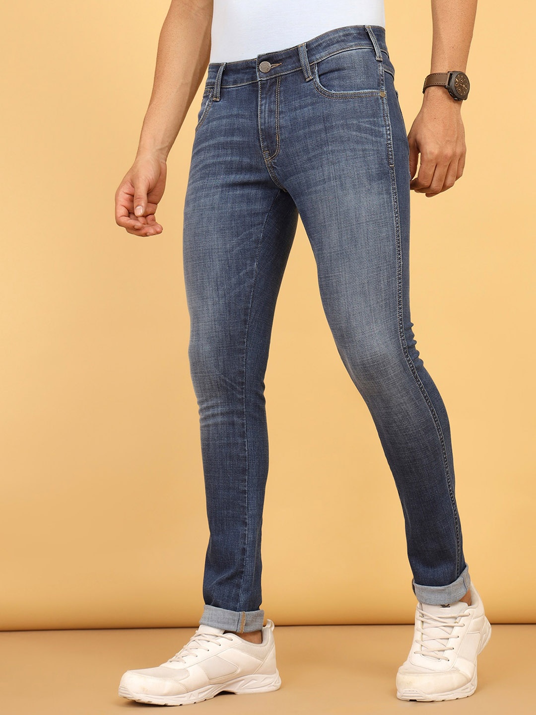 

Wrangler Men Vegas Skinny Fit Low-Rise Stretchable Jeans, Blue