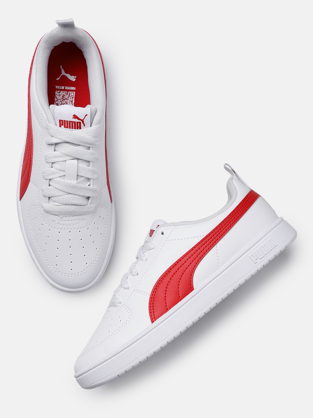 

Puma Unisex Perforated Rickie Sneakers, White