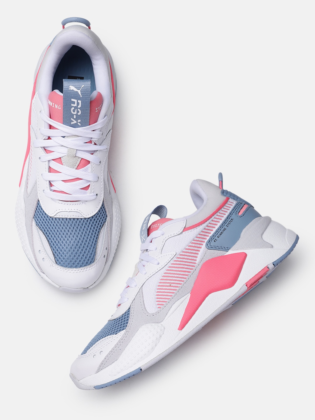 

Puma Unisex Colourblocked & Textured RS-X Reinvention Sneakers, Blue