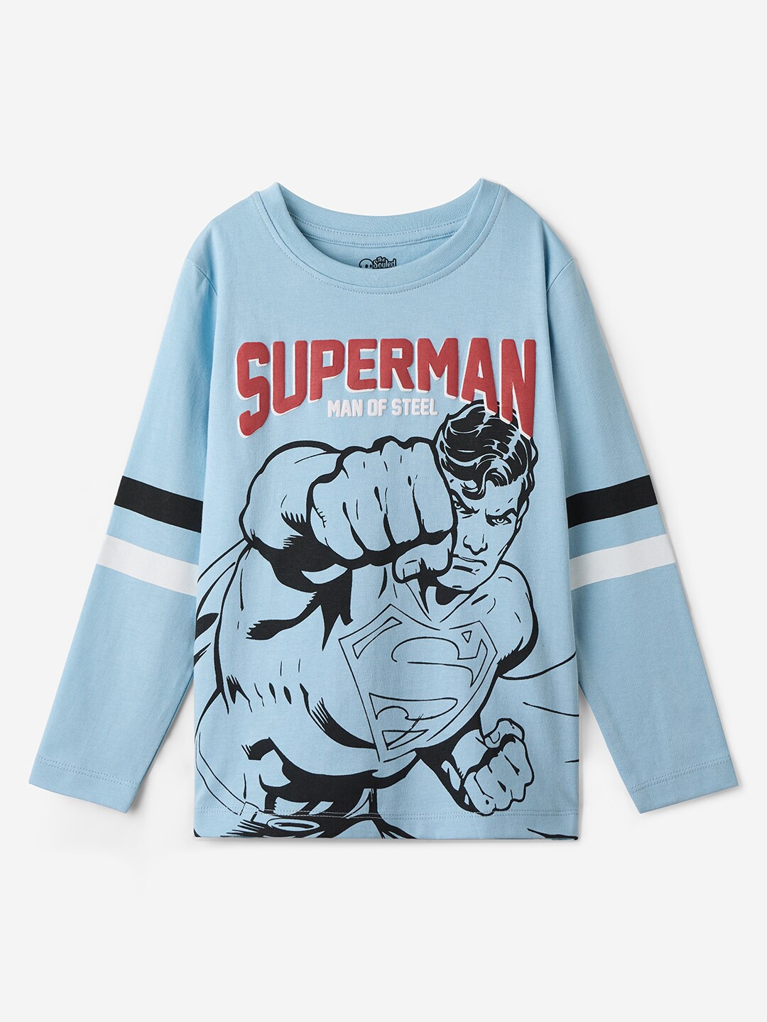 

The Souled Store Boys Blue Superman Printed Round Neck Cotton T-shirt