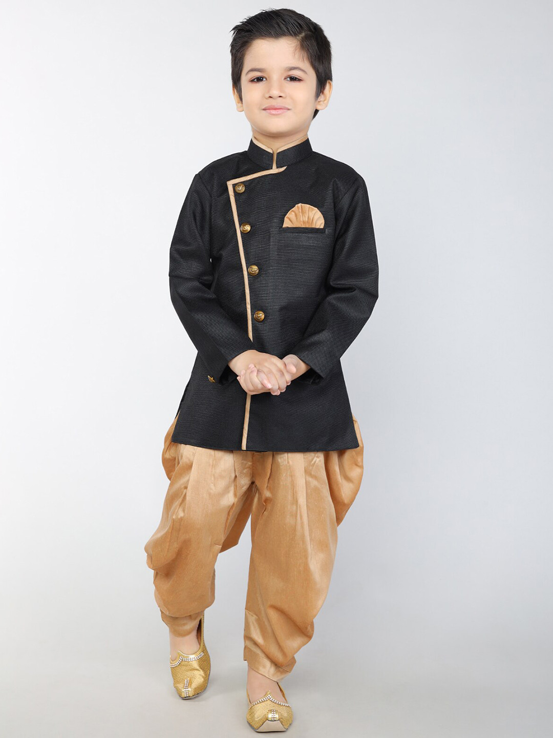 

BAESD Boys Kurta with Dhoti Pants, Black