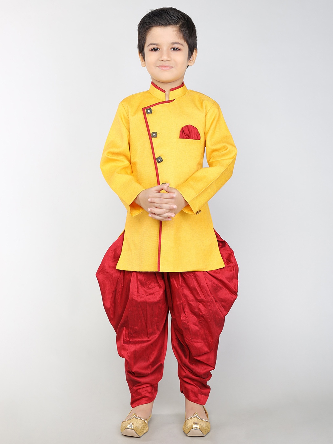 

BAESD Boys Kurta with Dhoti Pants, Yellow