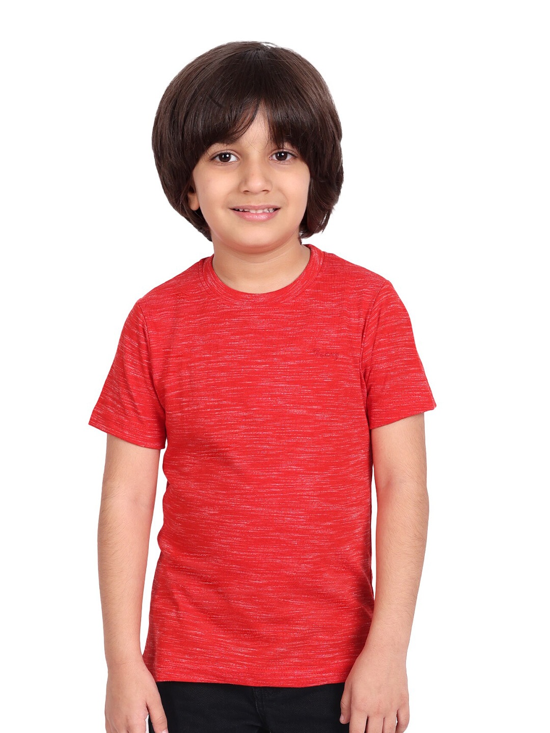 

BAESD Boys Round Neck Short Sleeves Cotton T-shirt, Red