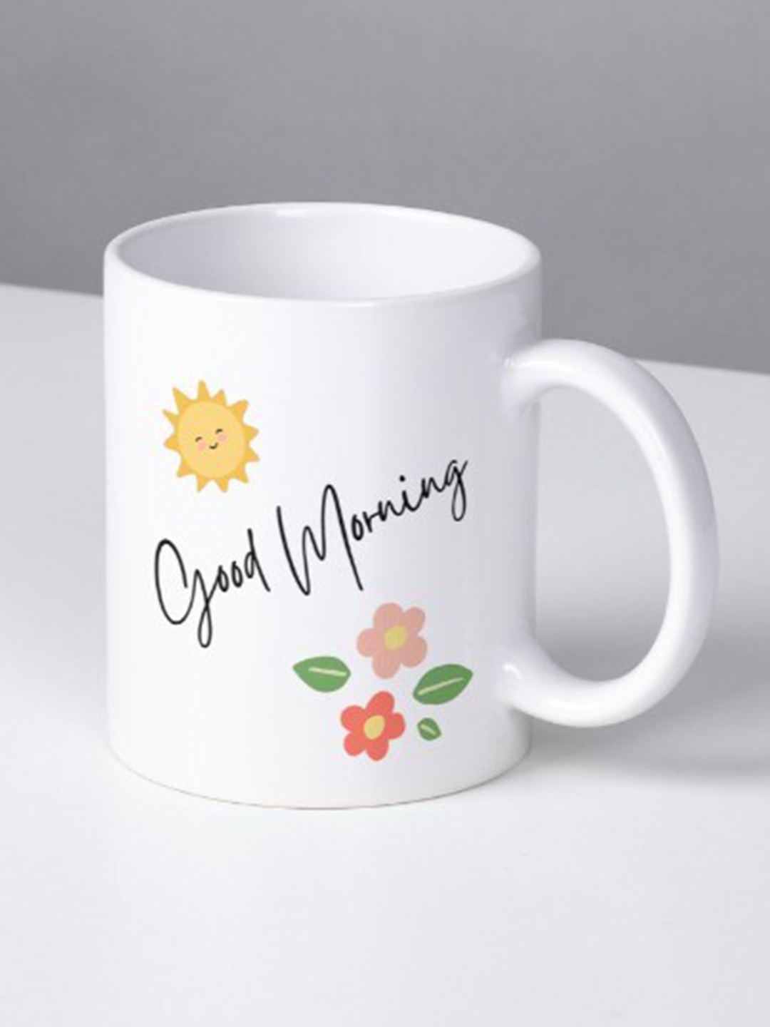 

Home Decor Expert White & White Printed Ceramic Glossy Mugs Set of Cups and Mugs