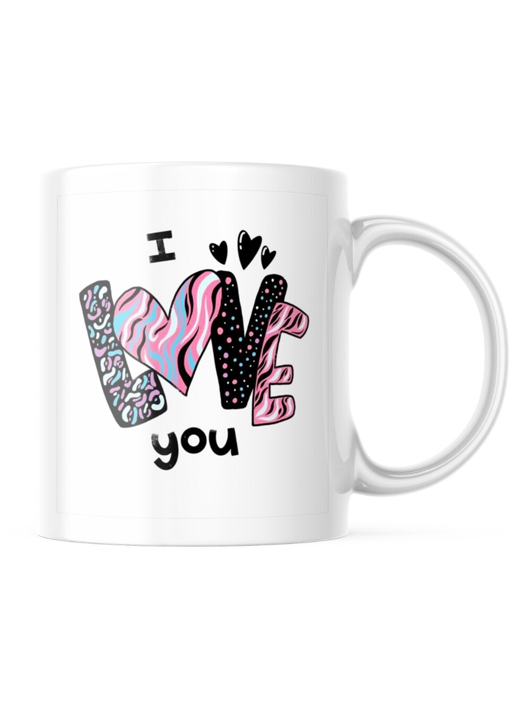 

Home Decor Expert White & White Printed Ceramic Glossy Mugs Set of Cups and Mugs