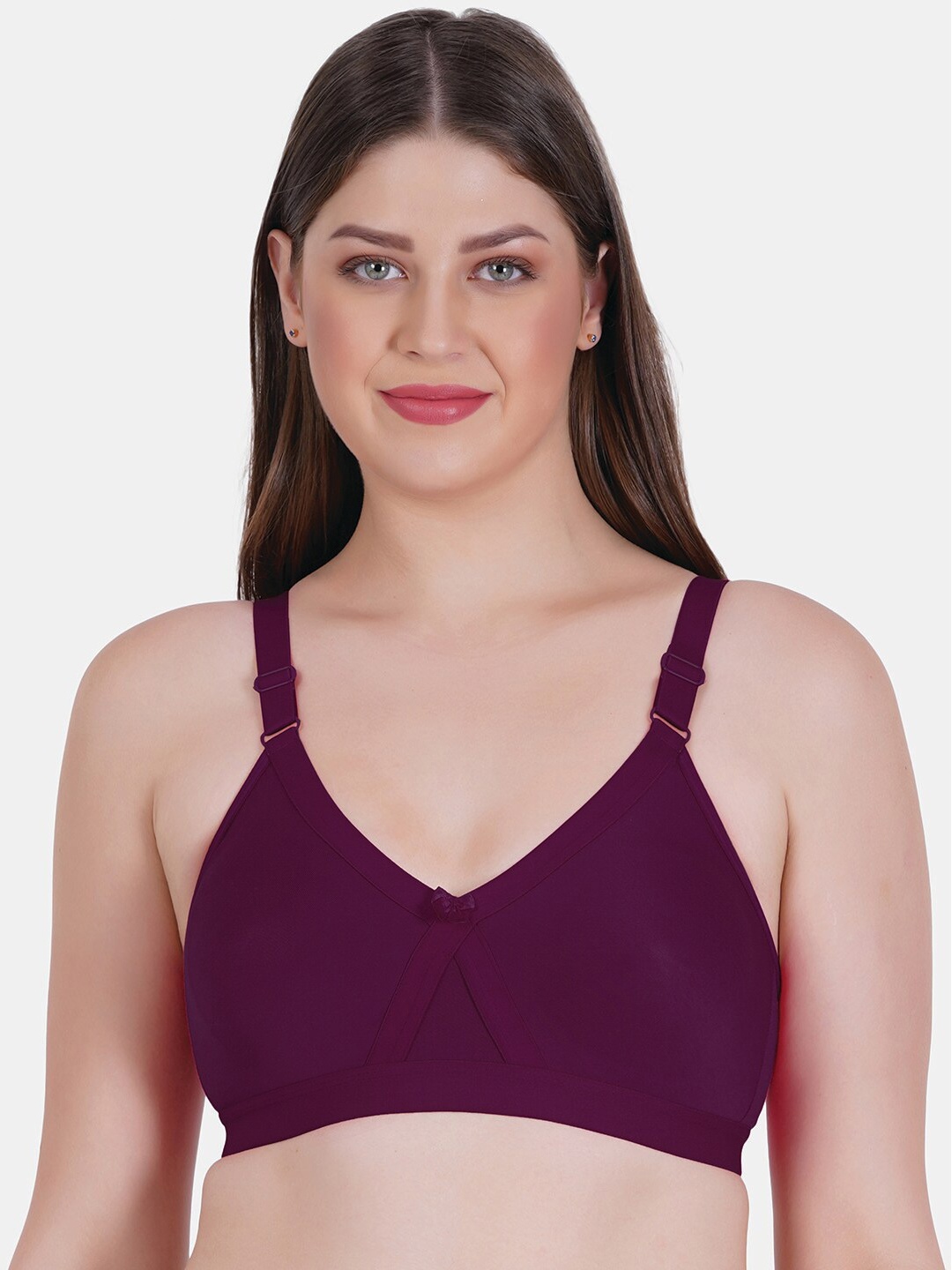 

Reveira Full Coverage Non Padded Dry Fit Technology T-shirt Bra With All Day Comfort, Purple