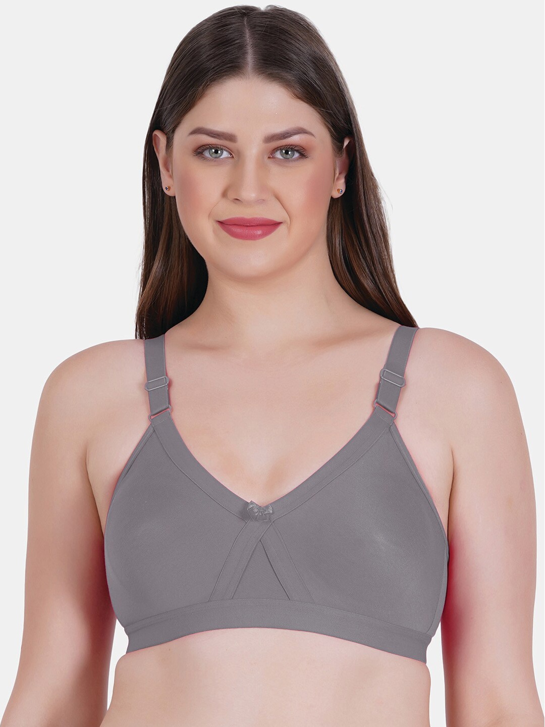 

Reveira Full Coverage Non Padded Dry Fit Technology T-shirt Bra With All Day Comfort, Grey