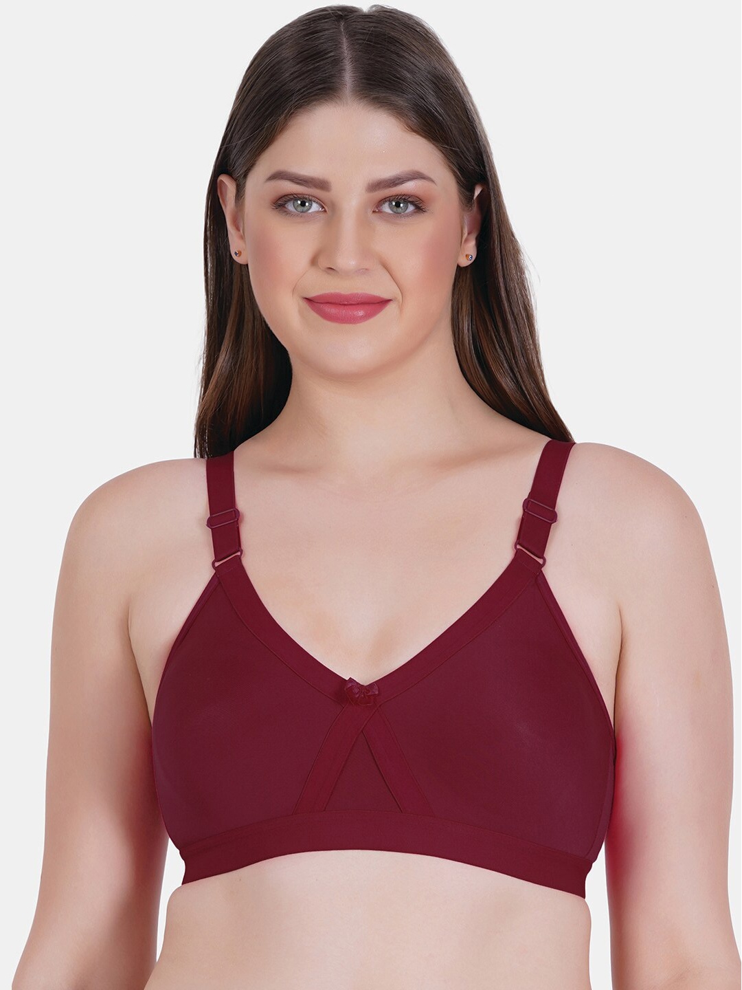 

Reveira Mould Dry Fit Full Coverage Non Padded T-shirt Bra With All Day Comfort, Maroon