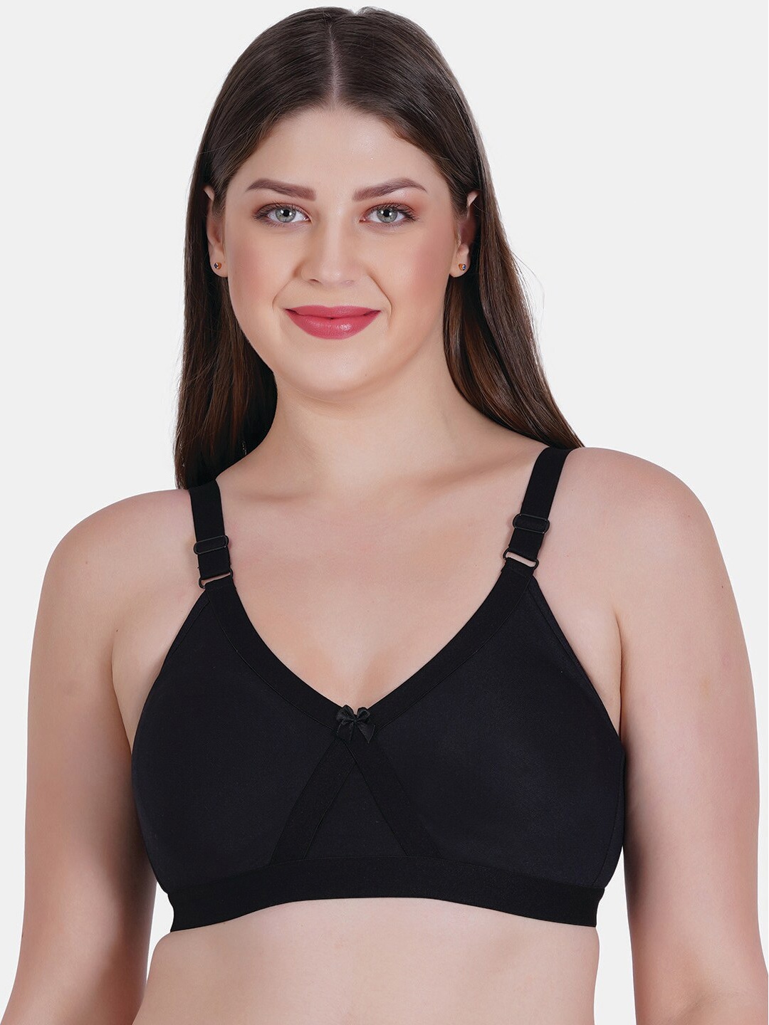 

Reveira Mould Dry Fit Full Coverage Non Padded T-shirt Bra With All Day Comfort, Black