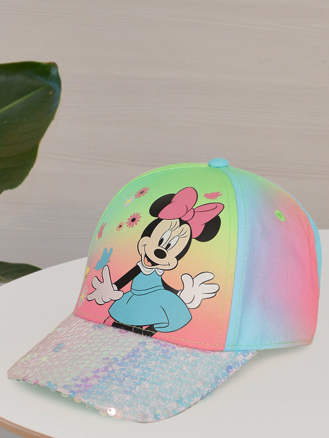 

Kids Ville Girls Minnie Mouse Printed Baseball Caps, Green